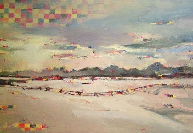 油絵 菅家令子 絵 絵画インテリア 額付(黒) uF6-060204 風景雪景色