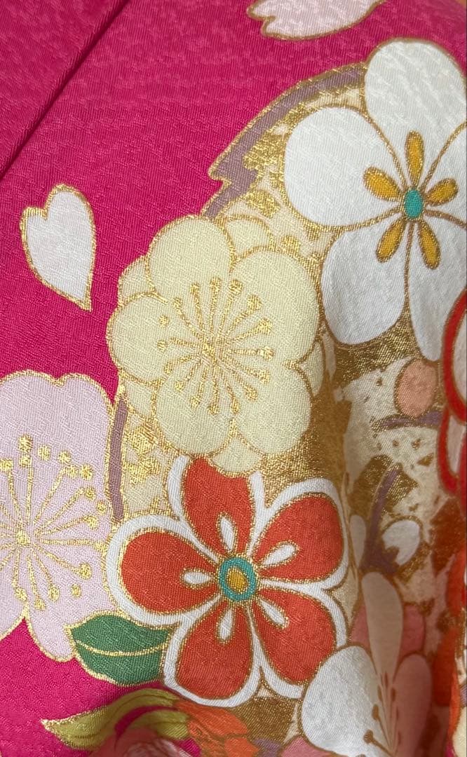 裄６９ｃｍ　豪華　４点セット　四季草花模様　刺繍振袖