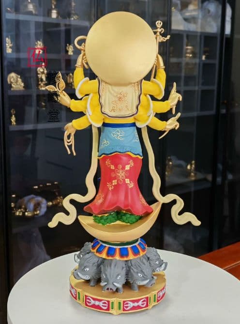 【修縁堂】古美術品 細工 三面仏菩薩 辟邪 開運 工芸品 置物