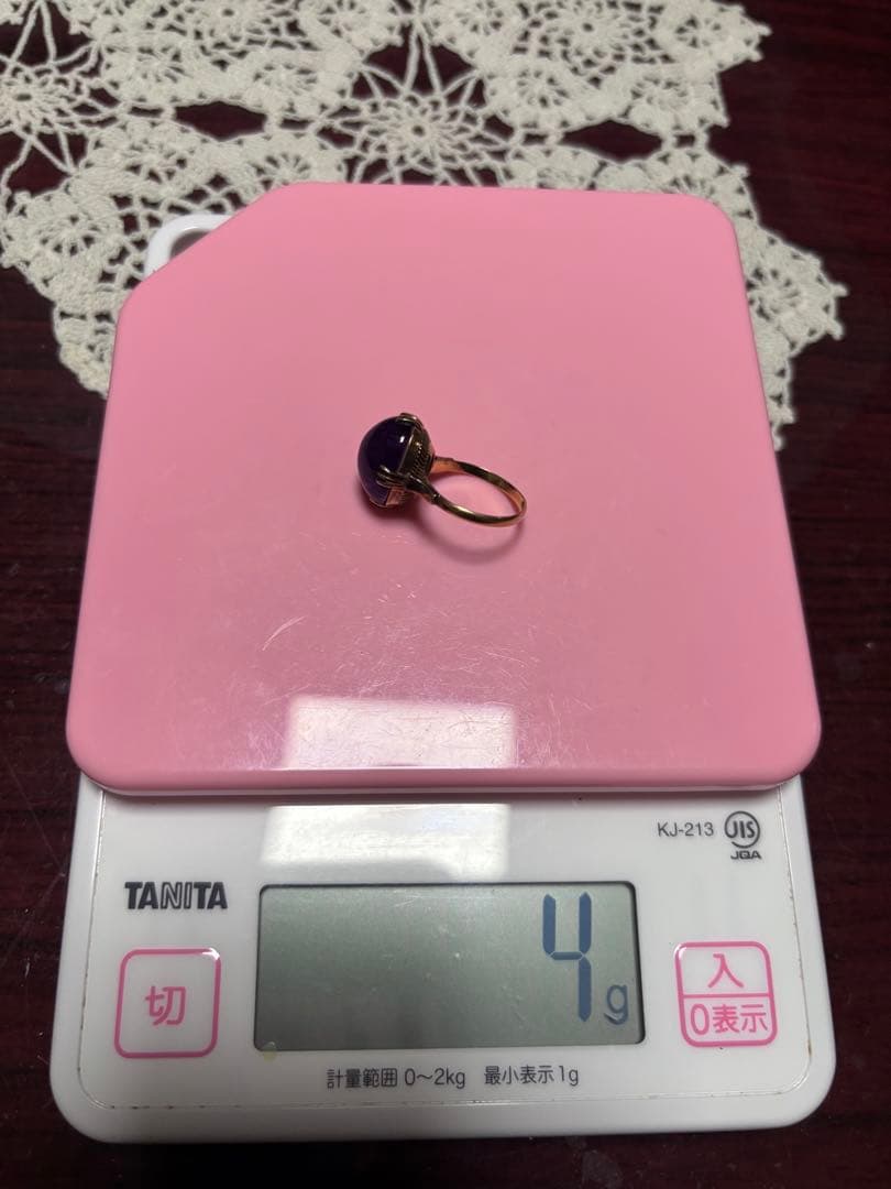 h*a様 金色のリング 4g 位K18 k24 金？