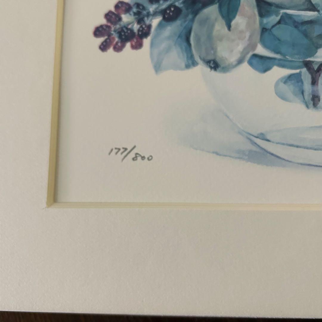 橋本 不二子 限定版画 エディション有り　額縁　ボタニカル　ナチュラル
