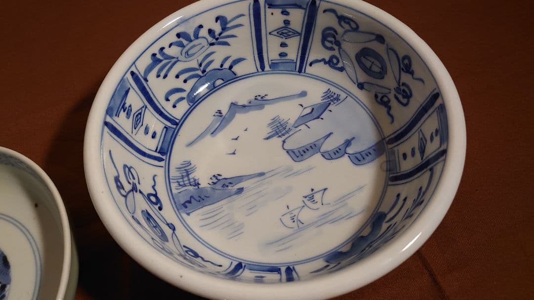 古伊万里　伊万里　青磁　染付　なます皿　江戸期　李朝　蔵出し　５客