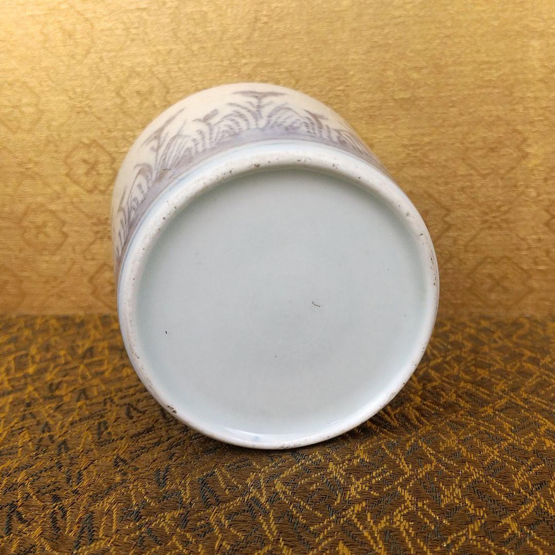 【お値下げしました！】古伊万里　そば猪口　染付　花文