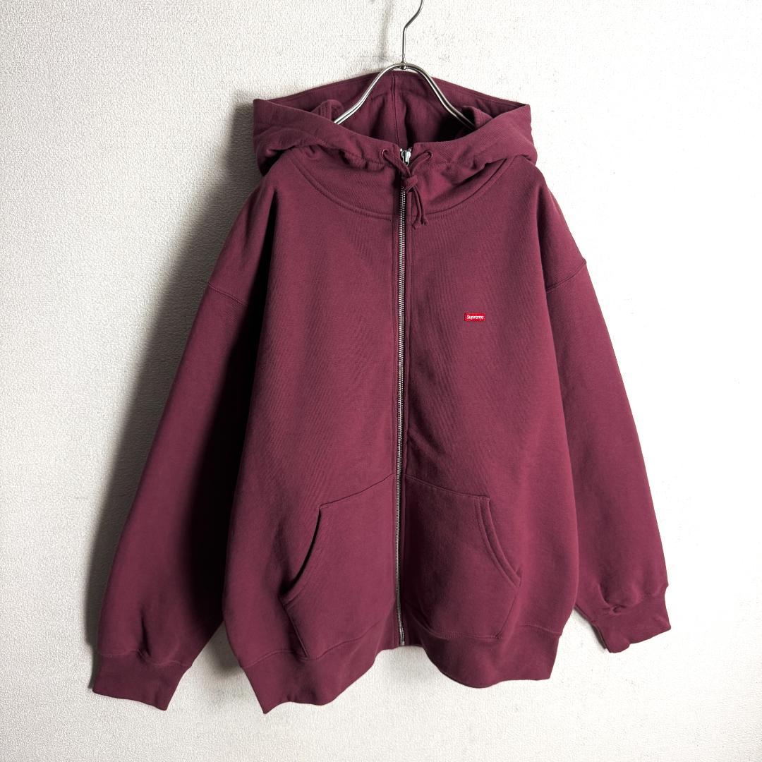 【桜色☆タグ付き☆スモールボックスロゴ】シュプリーム ジップパーカー即完売