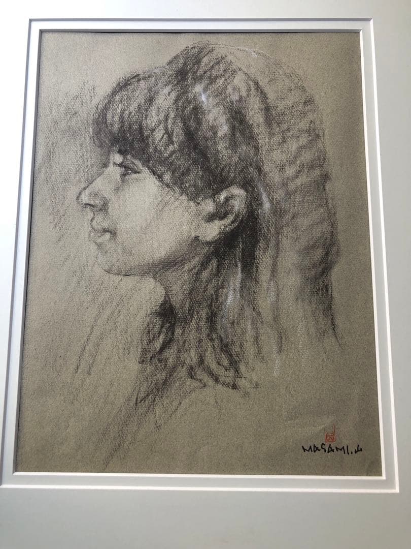 鑑定団　山岸正巳（安井曽太郎一番弟子）パステル画　絵画　真筆肉筆　直筆サイン落款