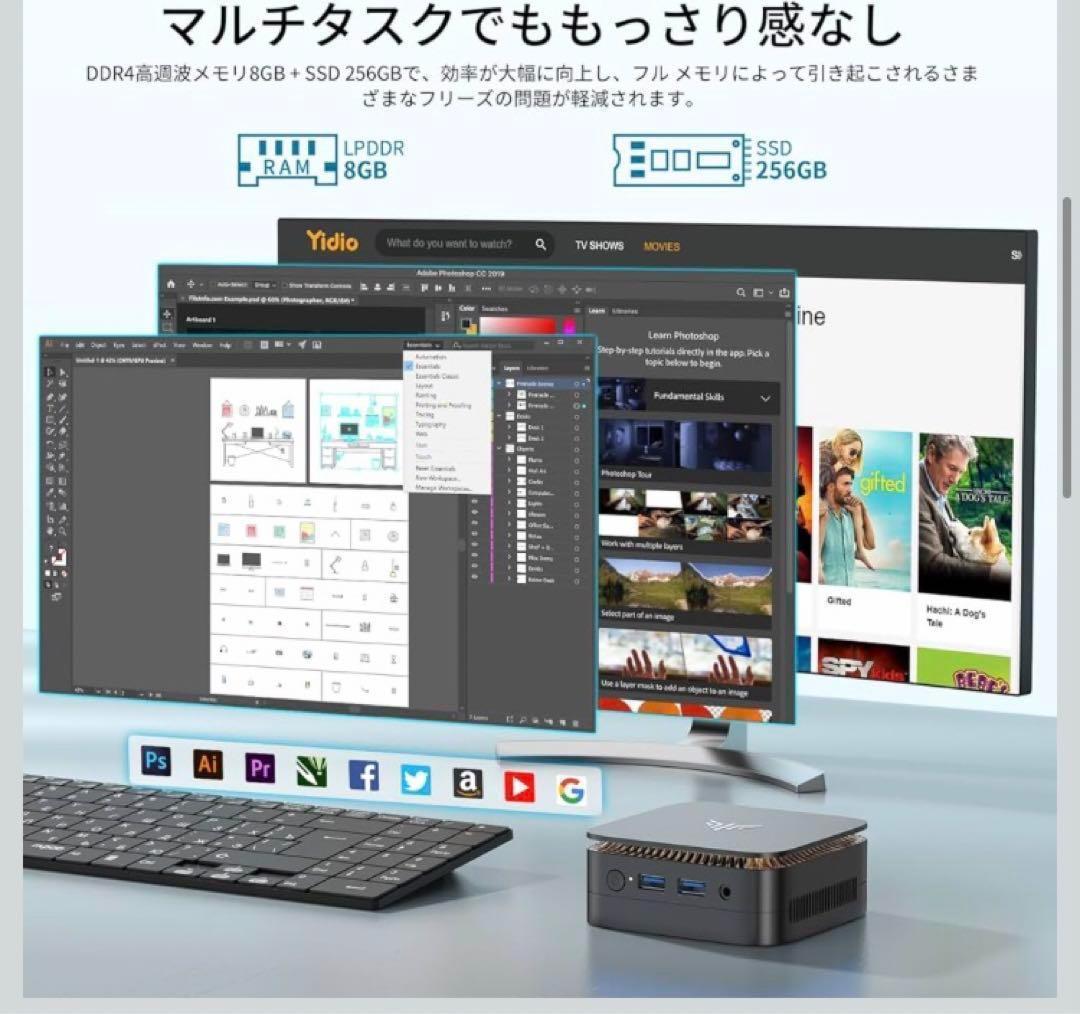 【2025新型・N150より速い】 a ミニpc 最大3.60GHz 4C/4T