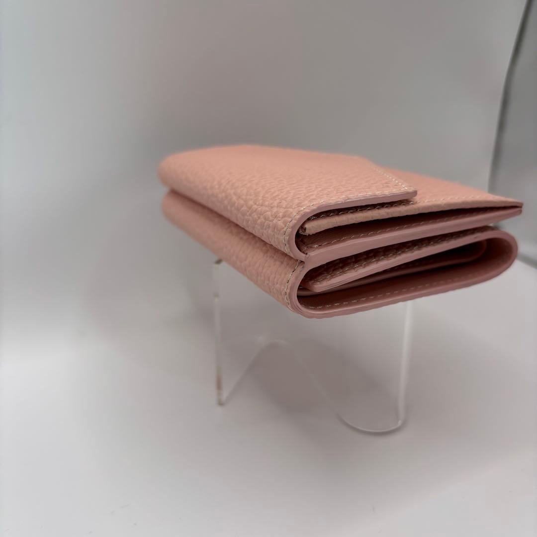 BONAVENTURA 三つ折り財布　ピンク　レザー　スモールウォレット　財布