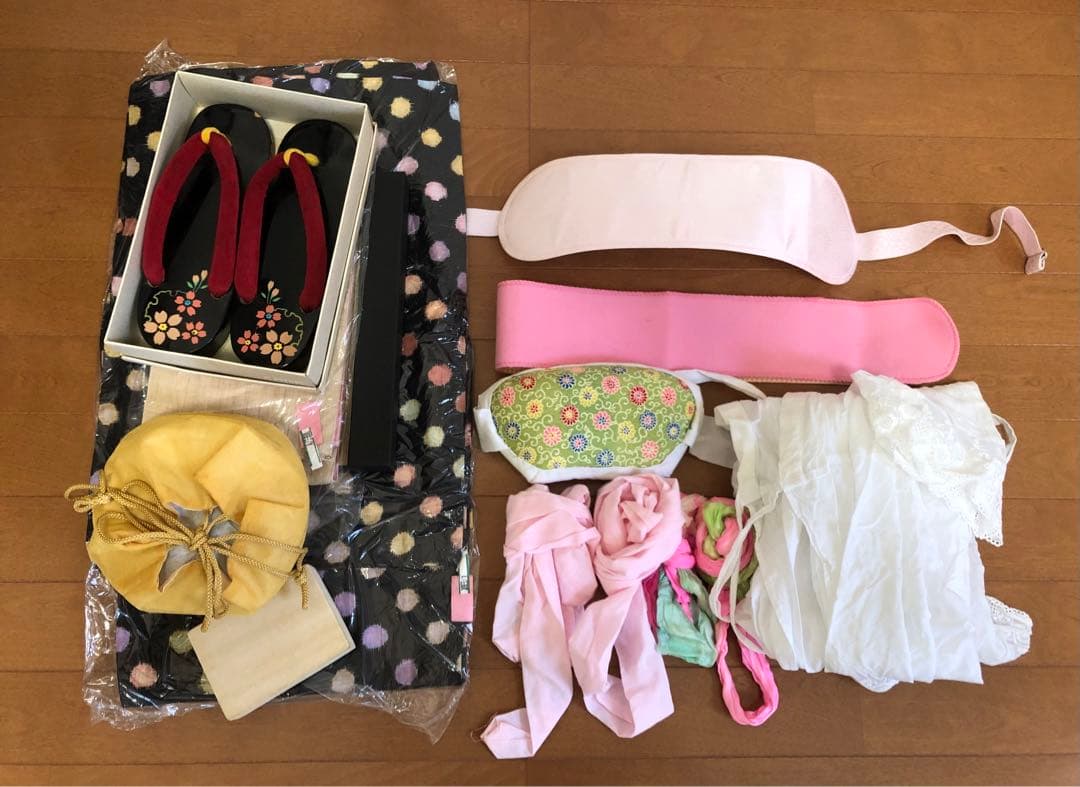 ツモリチサト　浴衣　猫　水玉　帯　帯締　帯留飾り　帯紐　着付け小物　まとめ売り