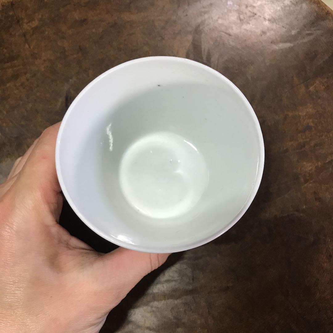 古伊万里　大振　染付　蕎麦猪口　向付　若葉文　江戸中期　蕎麦猪口　骨董