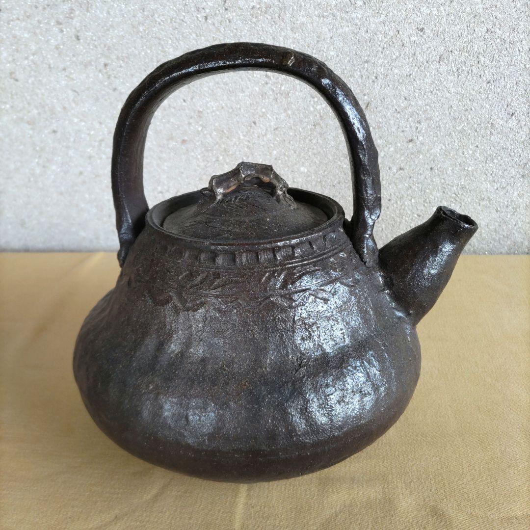 常滑焼　保崖作　手付き土瓶　H67