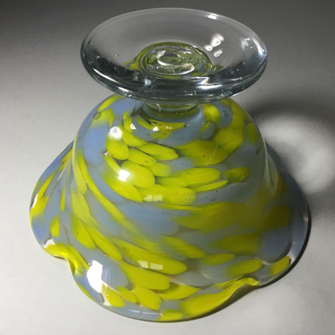 氷コップ◆２色 / グレー黄色◆輪花 戦前 大正ロマン かき氷 アンティーク