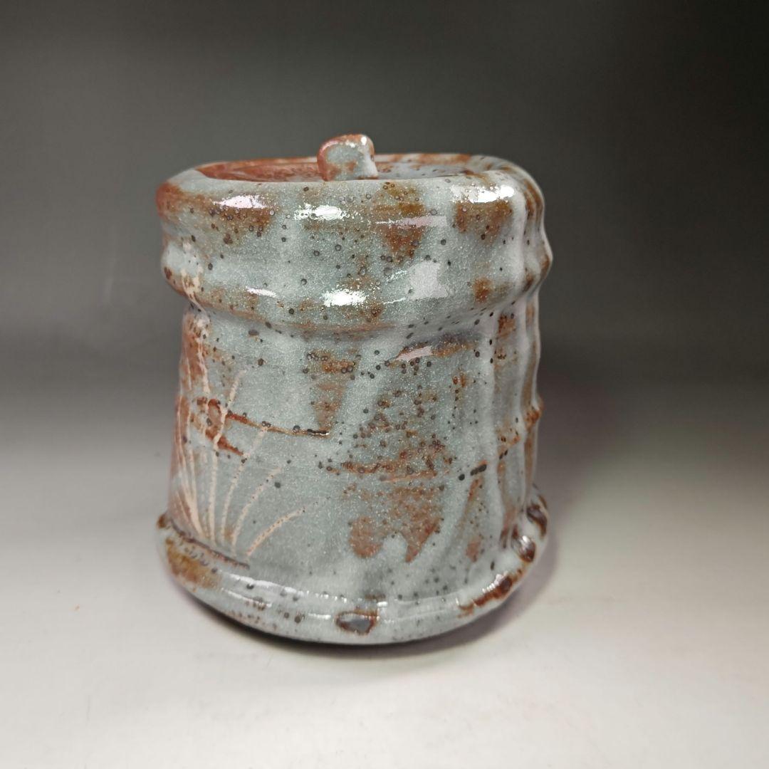 イ564 水指『向井一峰作』『鼠志野　水指　共箱』茶道具