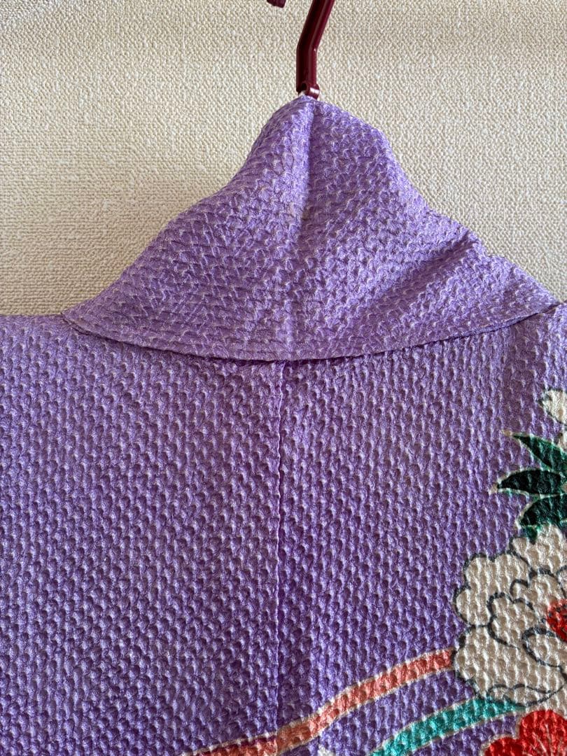 専用【逸品】藤娘きぬたや　総絞り　振袖　藤色　裄68 長襦袢　刺繍半襟付き
