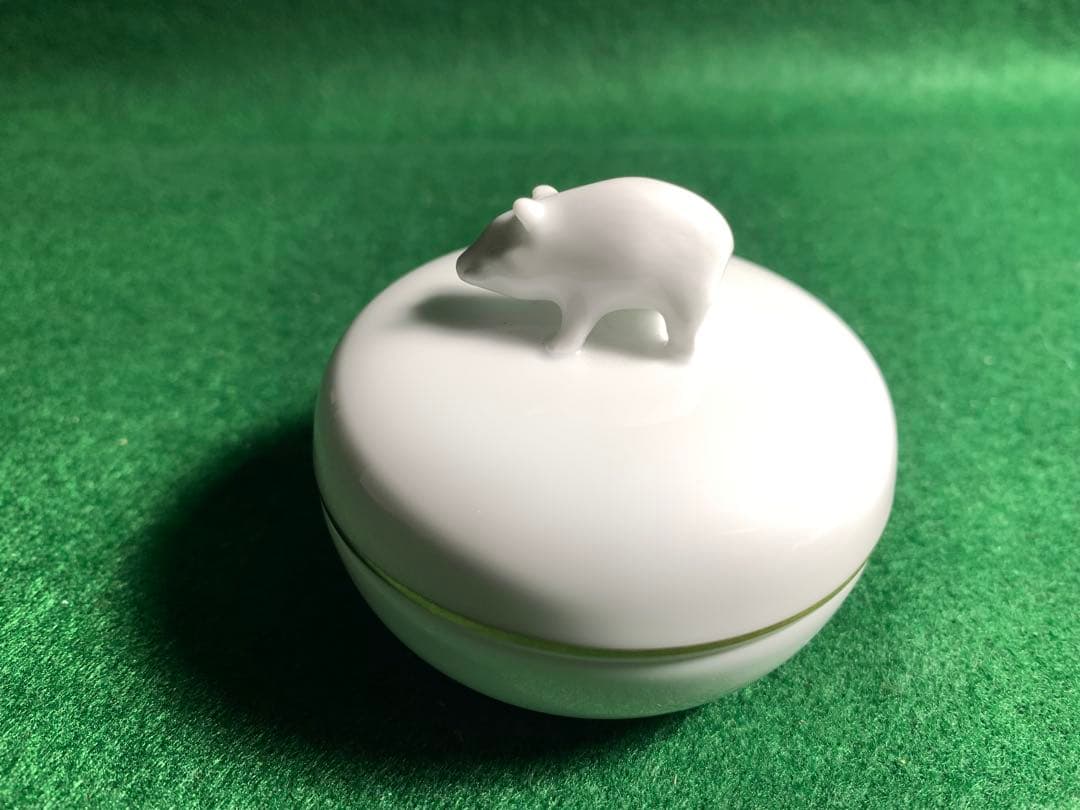 大倉陶園 干支香合　辰　たつ　亥　いのしし　 白磁 香道具 陶器 置物