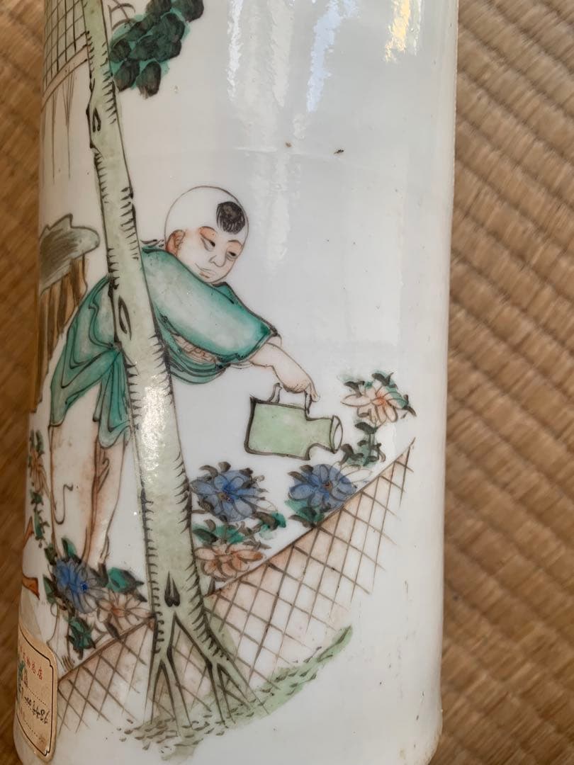 中国清時代五彩花瓶