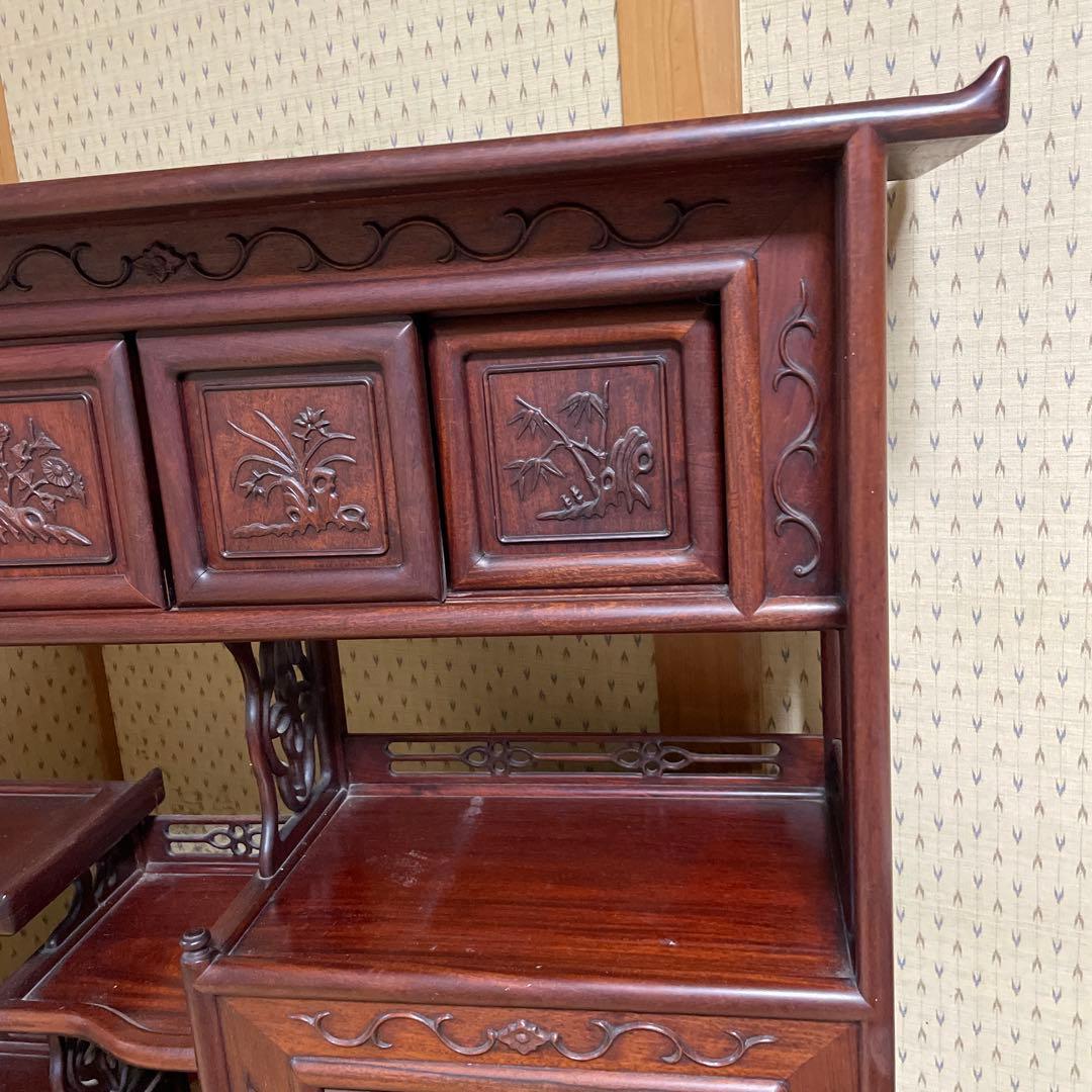 唐木家具　紫檀飾り棚　茶箪笥　アンティーク