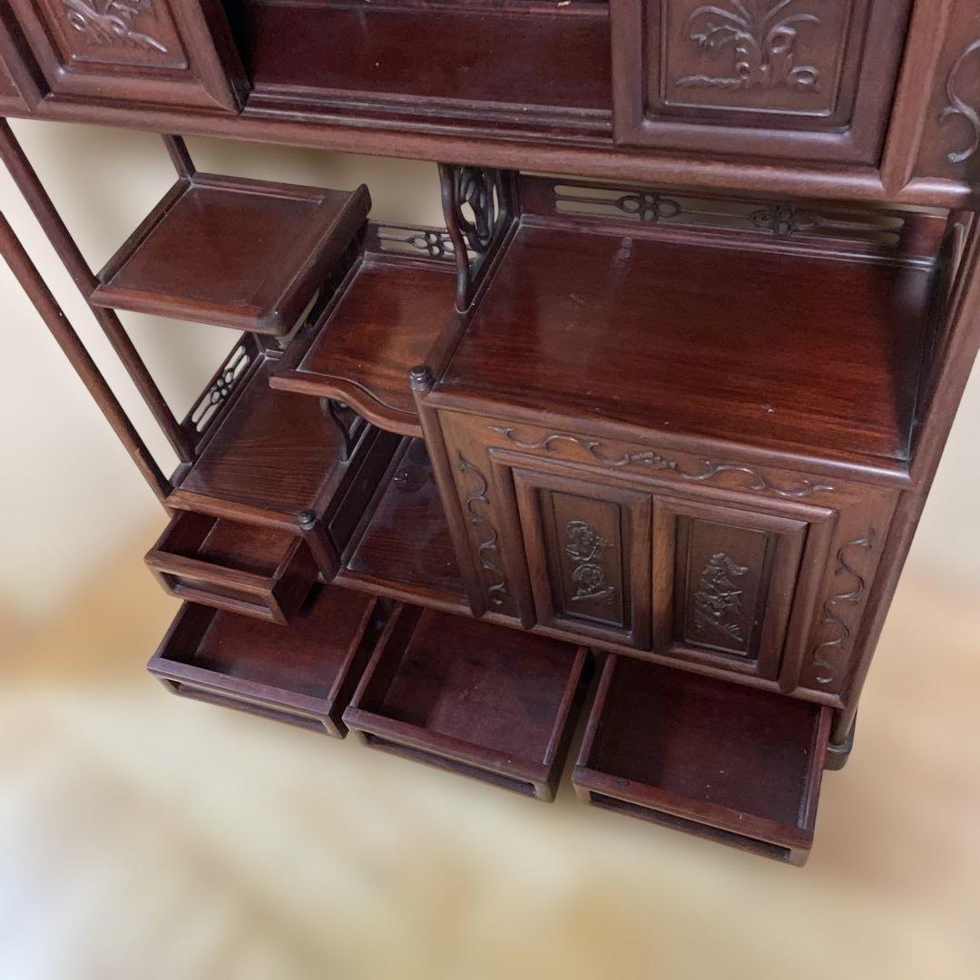 唐木家具　紫檀飾り棚　茶箪笥　アンティーク