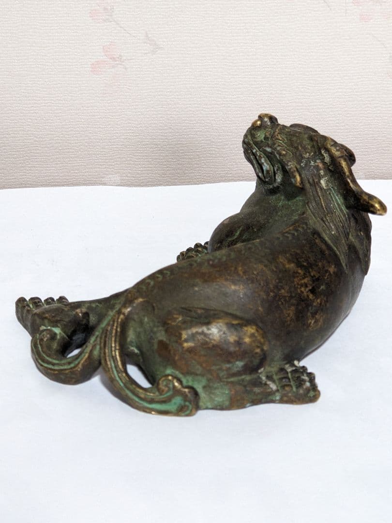 ♦唐物 中国 古玩 古美術品 麒麟形 文鎮 文房四宝 宣徳銅 骨董品