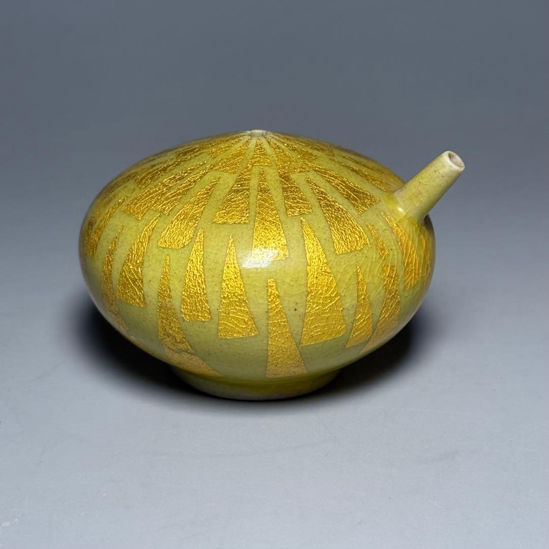 小野　珀子　釉裏金彩　水滴　共箱有り　県重要無形文化財　人気作品　名品