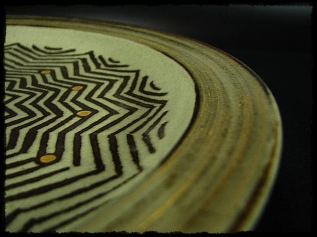 人間国宝 加藤 卓男 ペルシャ 鉄絵金彩 大皿 加藤幸兵衛 飾皿 c653