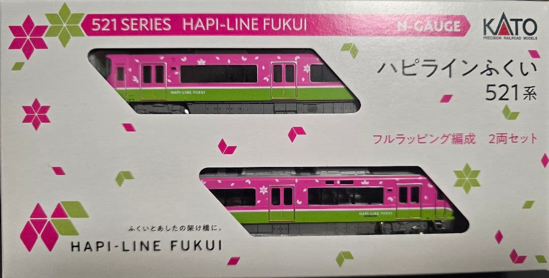 1月まで ハピラインふくい 521系 フルラッピング 2両