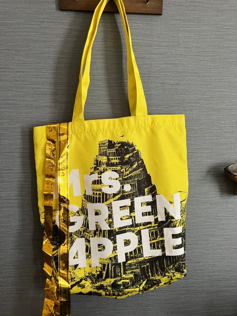 ミセス　バベルの塔　黄色トートバッグ(金テープ2種付き)