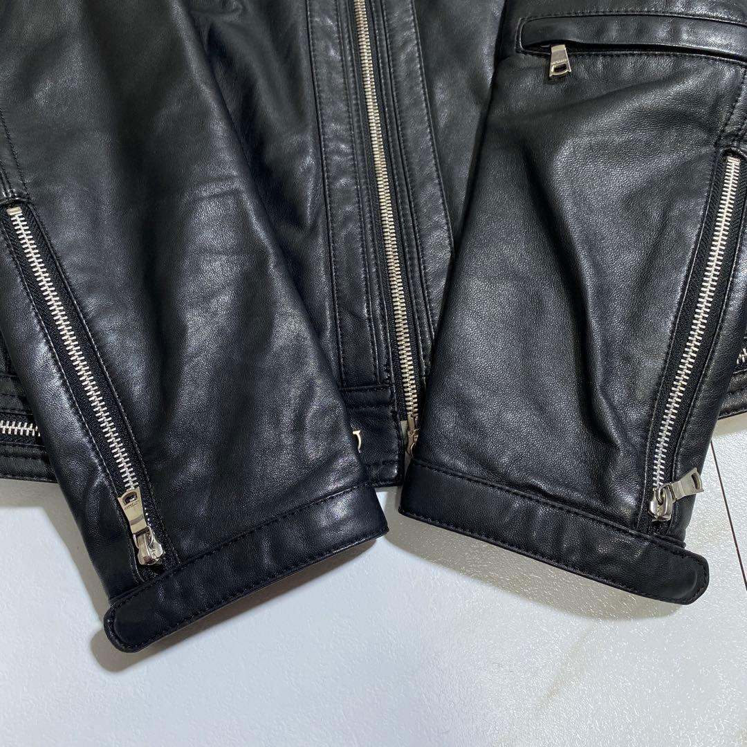 希少⭐︎ラブレス ラムスキン 羊革シングルライダースジャケット 裏地モノグラム