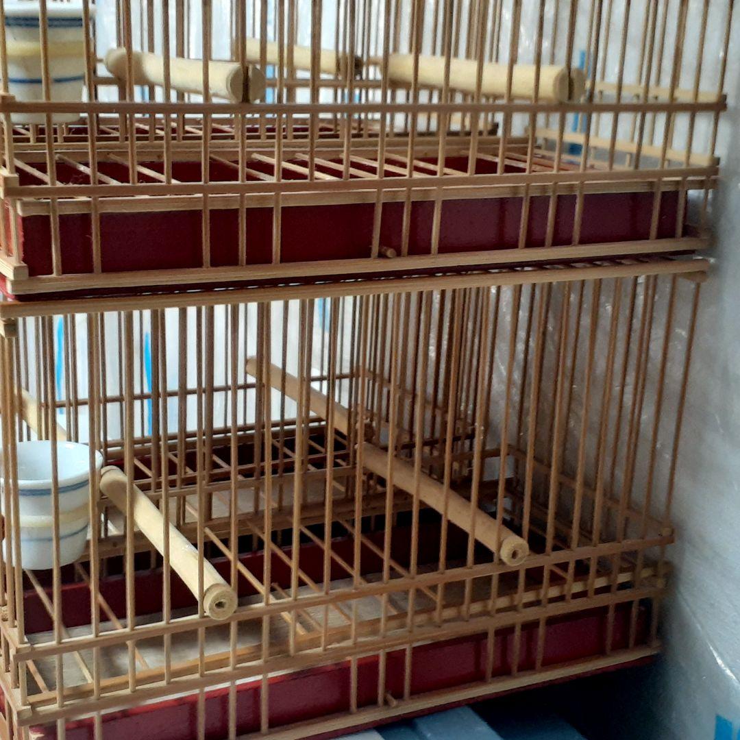 鳥籠４個セット （名札付き）手作籠