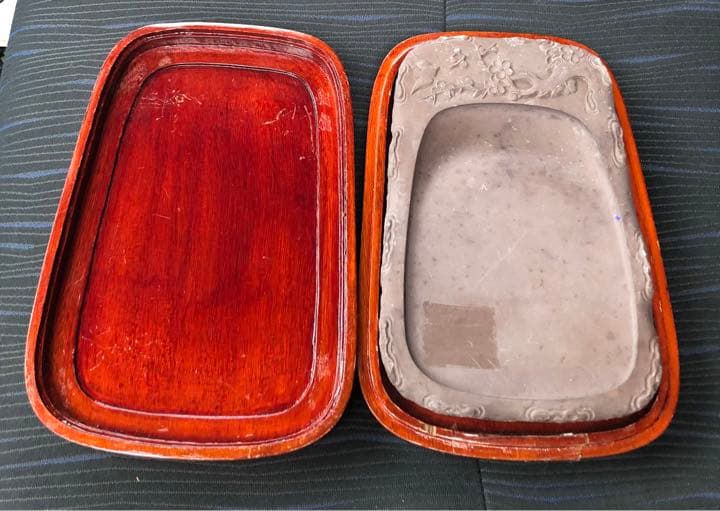 ⬛️ 稀少！⬛️ 昭和　レトロ　骨董品！⬛️ 硯　すずり！⬛️ 入れ物・蓋 付き！⬛️