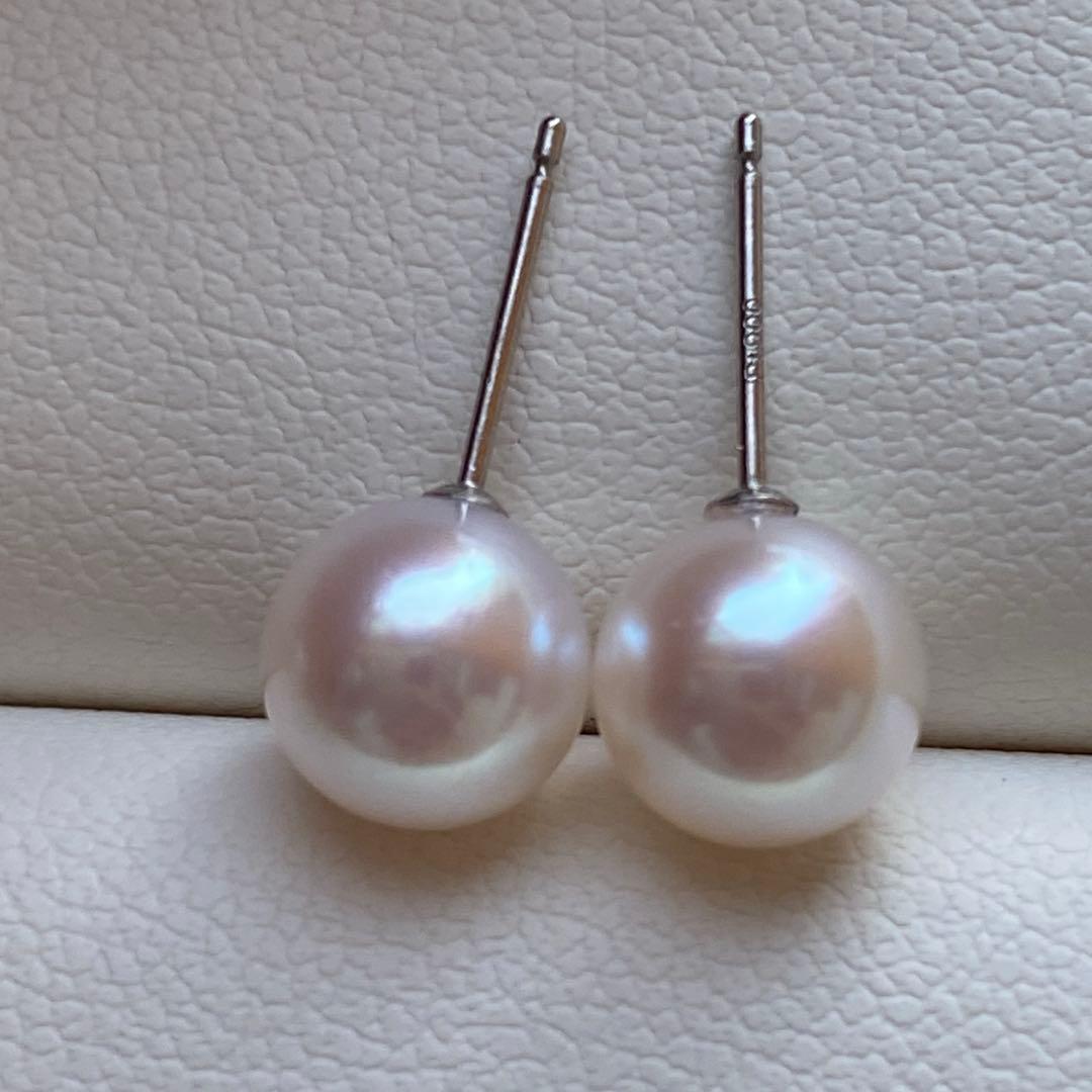 1972 pt900❣️あこや真珠 7-7.5mm ピアス Aly手作