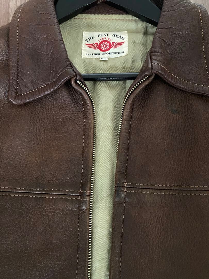 m！フラットヘッド ディアスキン 鹿革 ライダースジャケット