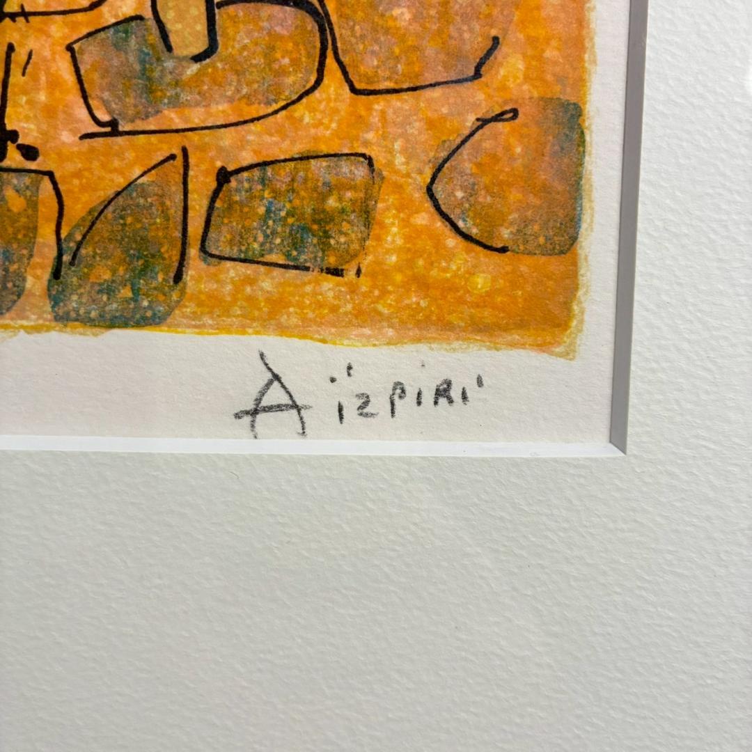 美品 ポール・アイズピリ「夕暮れの蝶」リトグラフ 直筆サイン入り 額縁入り