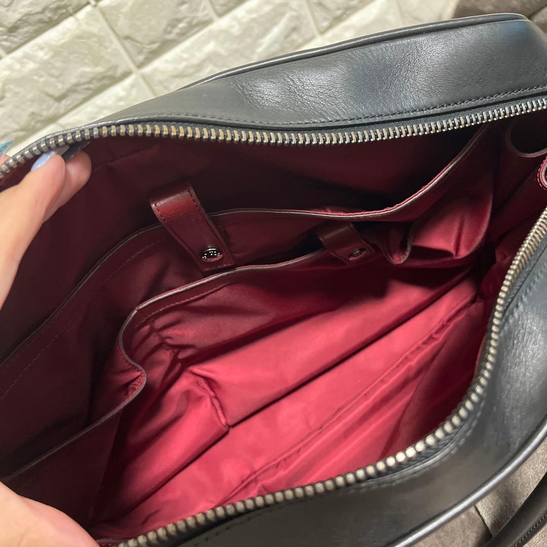 TOD'S トッズ レザービジネスバッグ ハンドバッグ 本革 2WAY 黒色