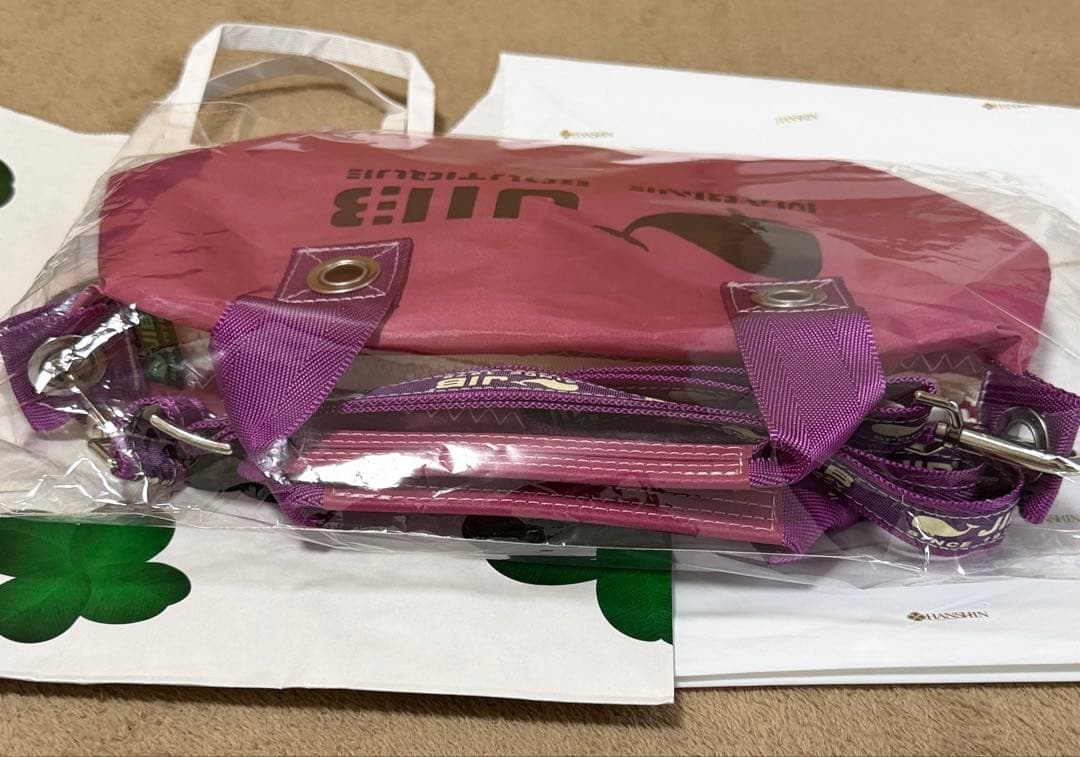 JIB ファスナー トートバッグ SS ショルダー紐付き ピンク