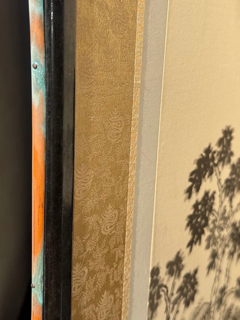 山水　屏風　昭和レトロ 水墨画 衝立 アンティーク　引き取り手渡