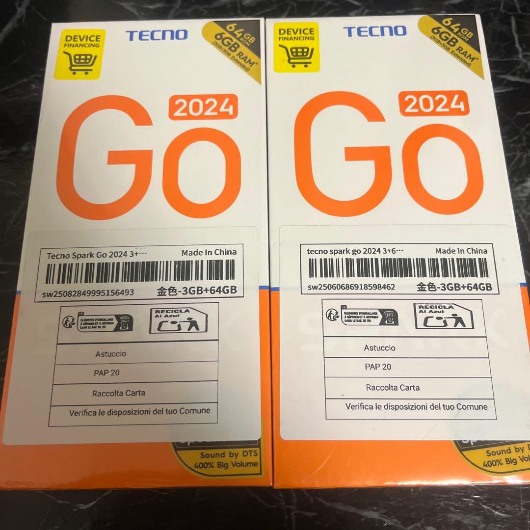 tecno go @atag 3gb 64gb 金 2台