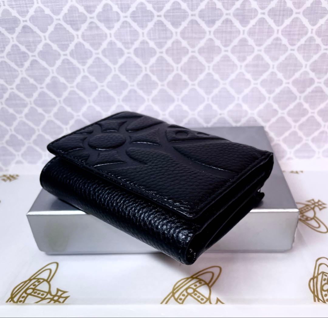 【魅力的☆ショッパー付】オーブ ヴィヴィアン・ウエストウッド 三折財布 ブラック