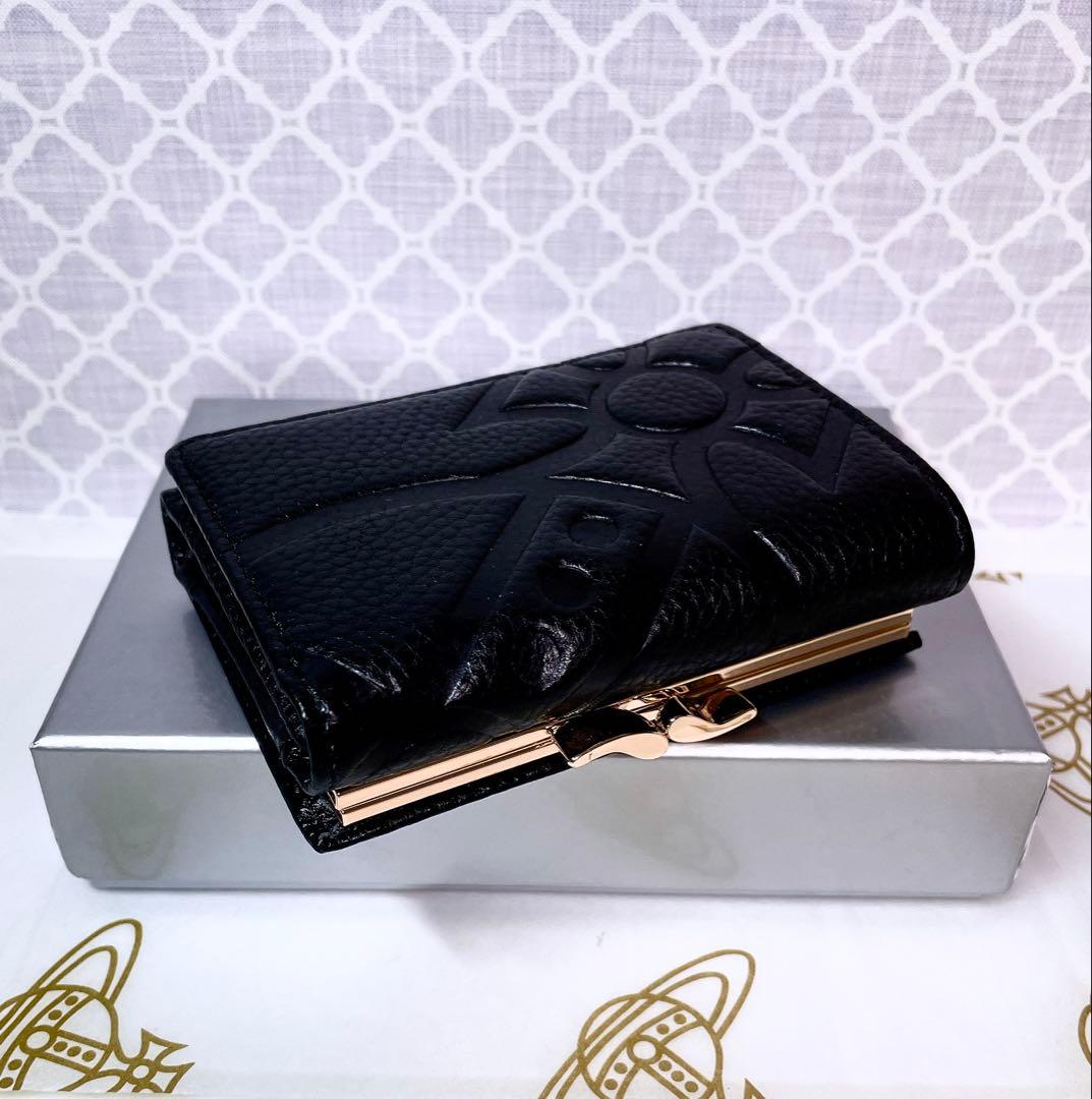 【魅力的☆ショッパー付】オーブ ヴィヴィアン・ウエストウッド 三折財布 ブラック