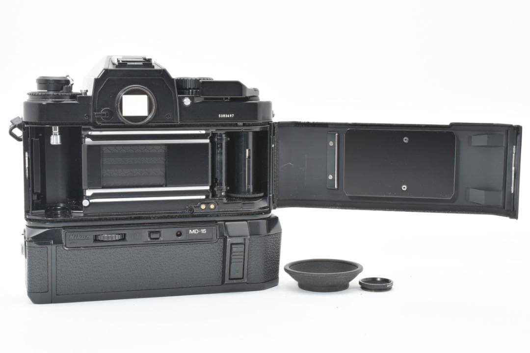 【良品】 NIKON FA ブラック＋MD-15 モータードライブ付 カメラ