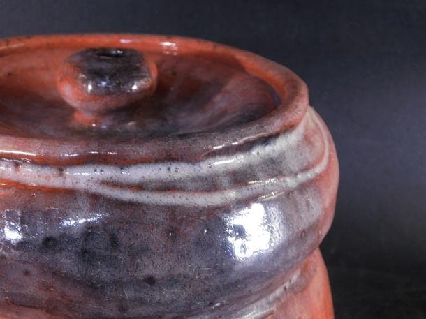 【茶道具　赤楽　瓢形　水指】