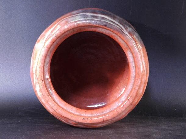 【茶道具　赤楽　瓢形　水指】