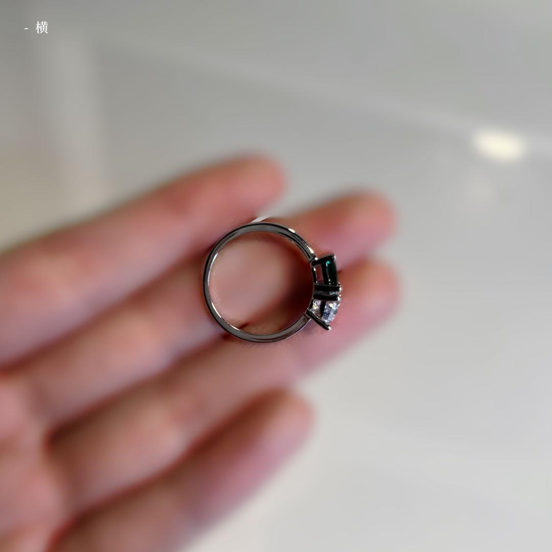 925　刻印あり　遺品整理　アンティーク　ヴィンテージ　エメラルド　ダイヤモンド