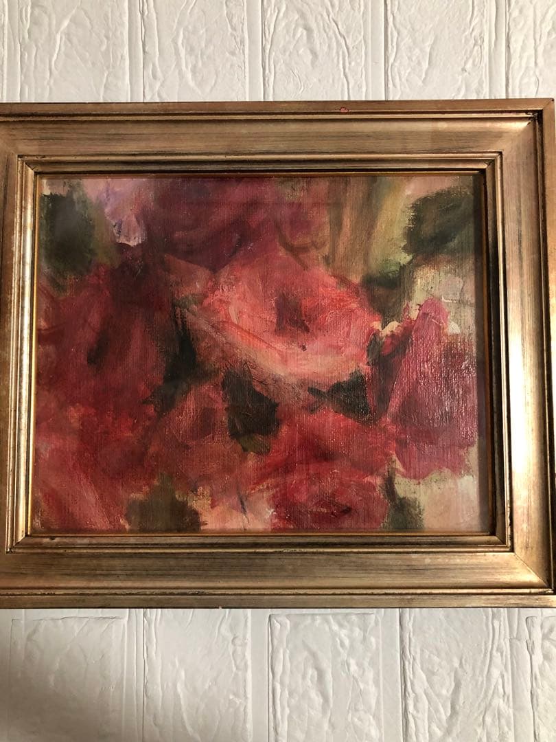 油絵（薔薇）額装Ｆ3