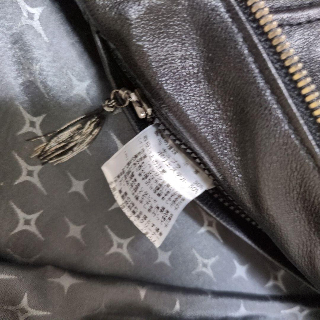 junmen JLINE ラムレザー シングルレザーライダース 黒 L 袖リブ