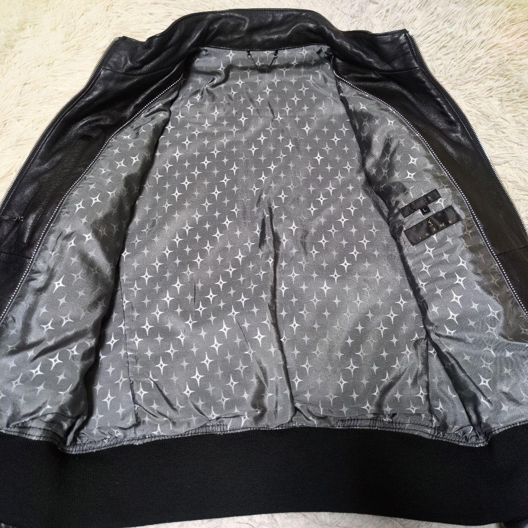 junmen JLINE ラムレザー シングルレザーライダース 黒 L 袖リブ