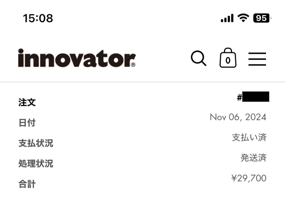 未使用innovator スーツケース INV1611 ステルスブラック 42L