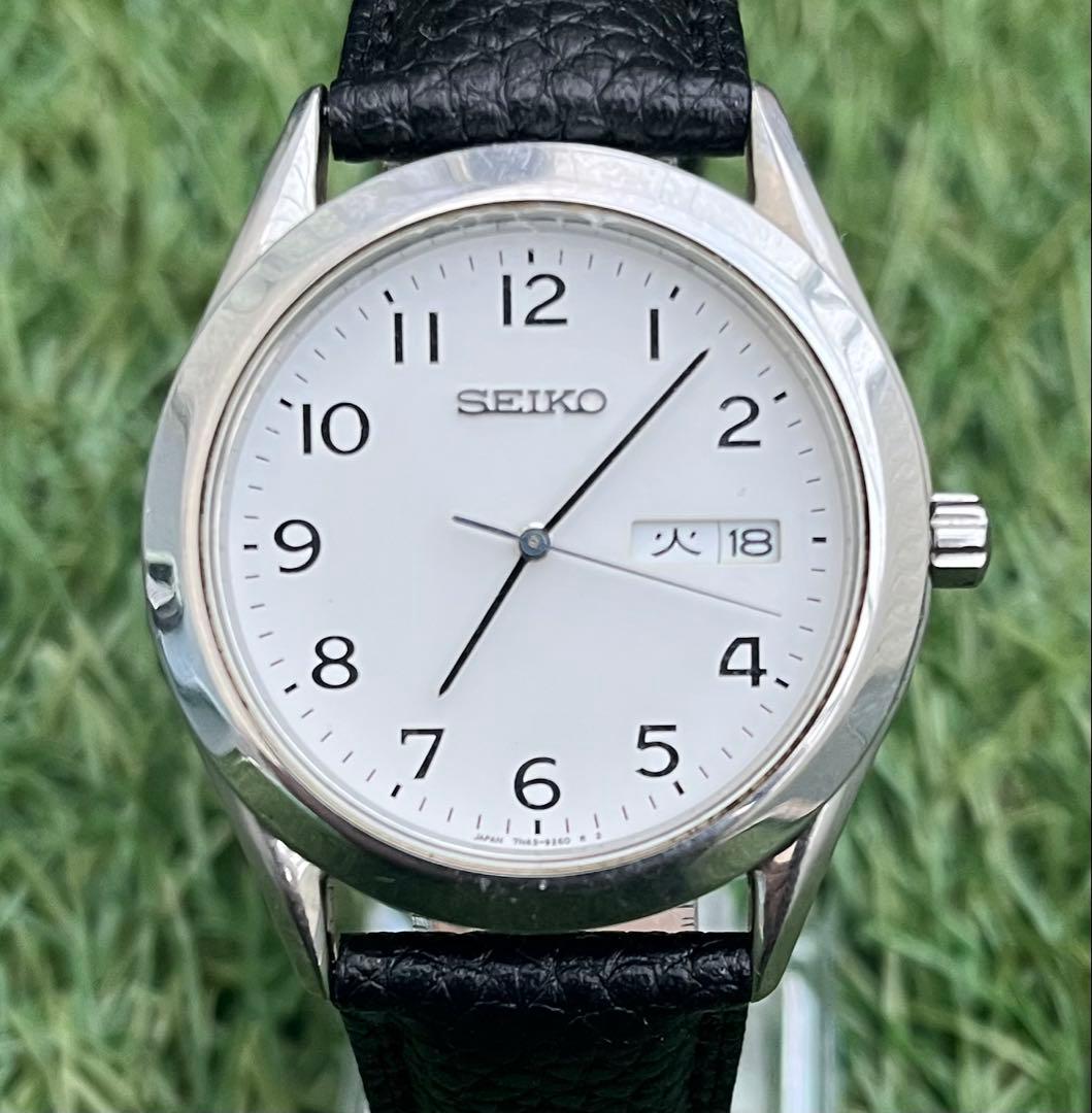 極美品◎SEIKOセイコーラウンドシルバーデイデイト メンズ 腕時計ヴィンテージ