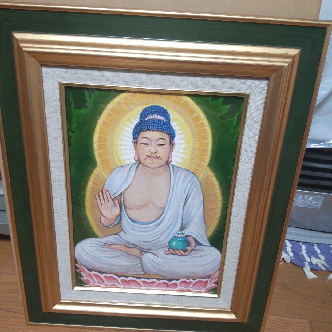 仏画 油絵 薬師如来像