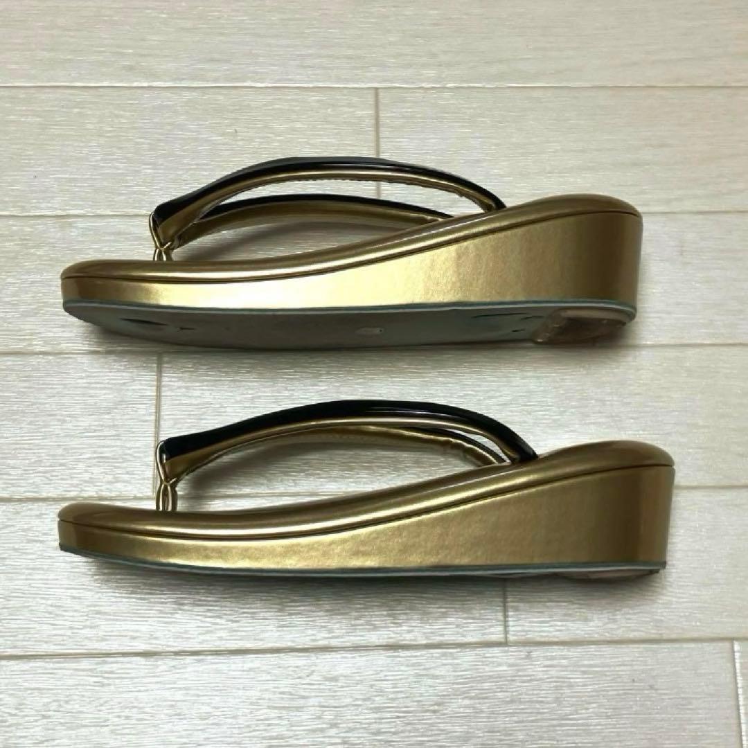 《美品》草履バッグセット　ゴールド　ブラック