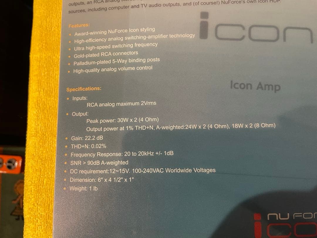 NUFORCE ICON AMP プリメインアンプ (シルバー)2ndオーナー